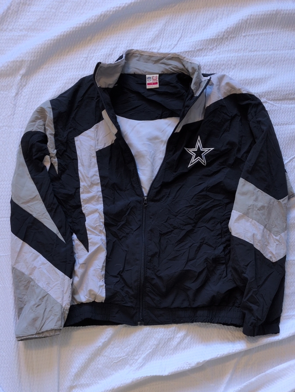 Vintage Black & Gray Dallas Cowboys Windbreaker Jacket with Star Logo